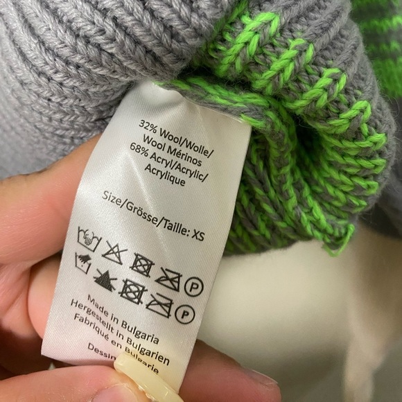 Baum Und Pferdgarten Sweater Womens XS Mock Neck Wool Blend Knit Neon Green NWT - Picture 4 of 6